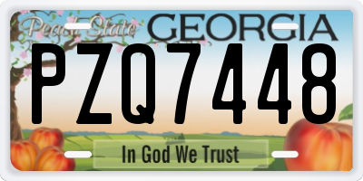GA license plate PZQ7448