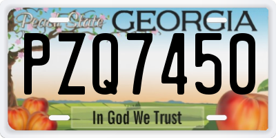 GA license plate PZQ7450