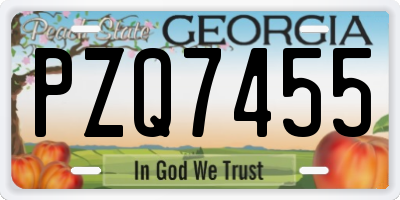 GA license plate PZQ7455