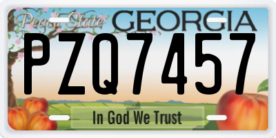 GA license plate PZQ7457