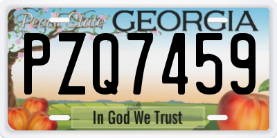 GA license plate PZQ7459