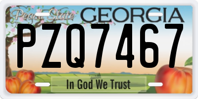 GA license plate PZQ7467