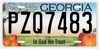 GA license plate PZQ7483