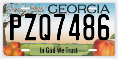 GA license plate PZQ7486