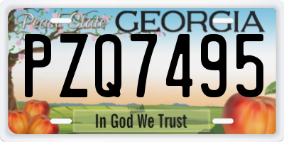 GA license plate PZQ7495