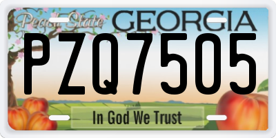GA license plate PZQ7505