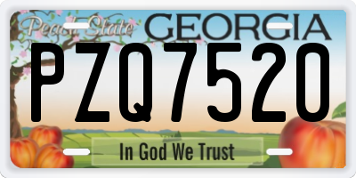 GA license plate PZQ7520