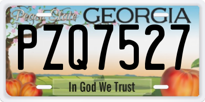 GA license plate PZQ7527