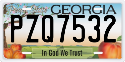 GA license plate PZQ7532