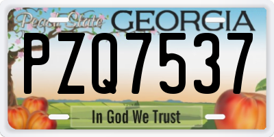 GA license plate PZQ7537