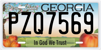 GA license plate PZQ7569