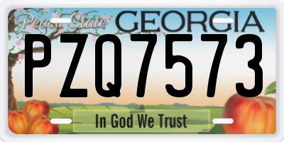 GA license plate PZQ7573