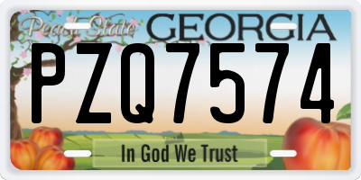 GA license plate PZQ7574