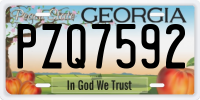 GA license plate PZQ7592