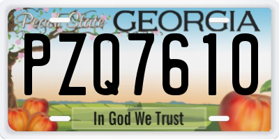 GA license plate PZQ7610