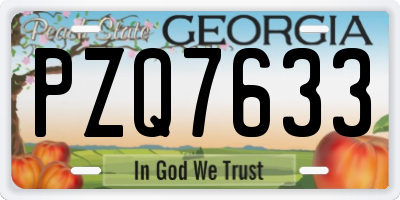 GA license plate PZQ7633