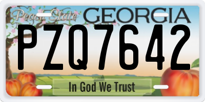 GA license plate PZQ7642