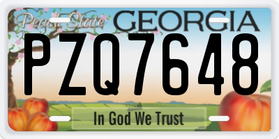 GA license plate PZQ7648