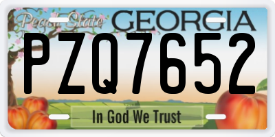 GA license plate PZQ7652