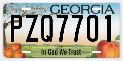GA license plate PZQ7701