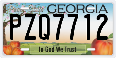 GA license plate PZQ7712
