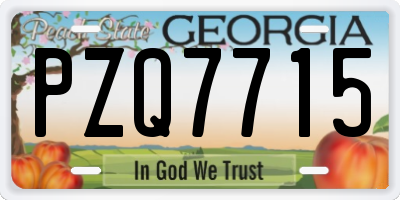 GA license plate PZQ7715