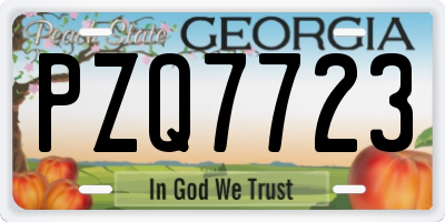 GA license plate PZQ7723