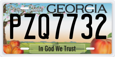 GA license plate PZQ7732