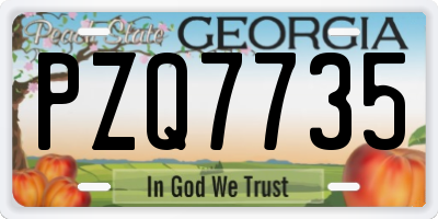 GA license plate PZQ7735