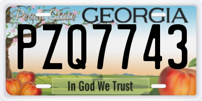 GA license plate PZQ7743