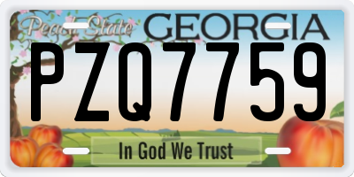 GA license plate PZQ7759