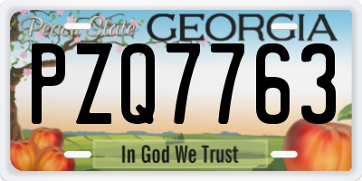 GA license plate PZQ7763