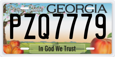 GA license plate PZQ7779