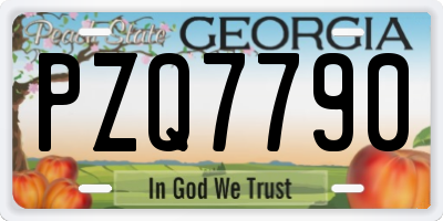 GA license plate PZQ7790
