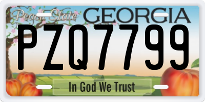 GA license plate PZQ7799
