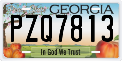 GA license plate PZQ7813
