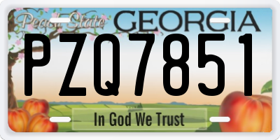 GA license plate PZQ7851