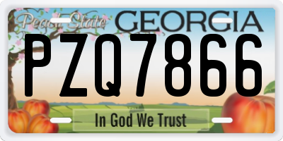 GA license plate PZQ7866