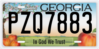 GA license plate PZQ7883