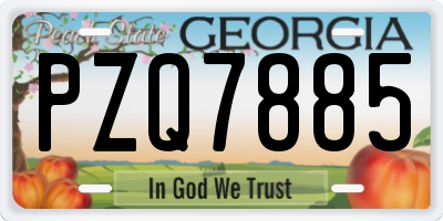 GA license plate PZQ7885