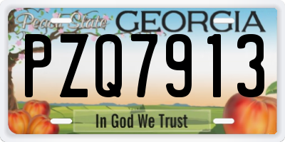 GA license plate PZQ7913