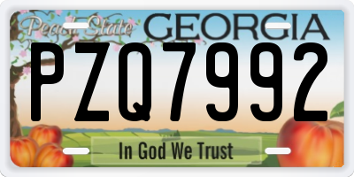 GA license plate PZQ7992