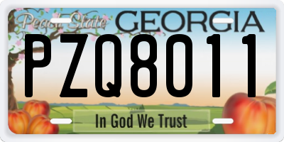 GA license plate PZQ8011