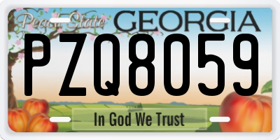 GA license plate PZQ8059
