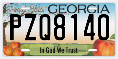 GA license plate PZQ8140