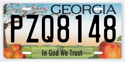 GA license plate PZQ8148
