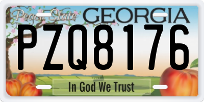 GA license plate PZQ8176