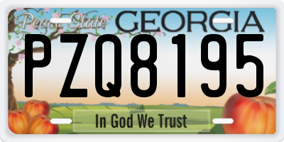 GA license plate PZQ8195