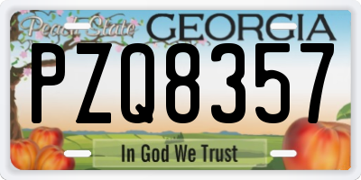 GA license plate PZQ8357