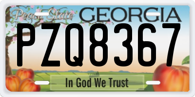 GA license plate PZQ8367